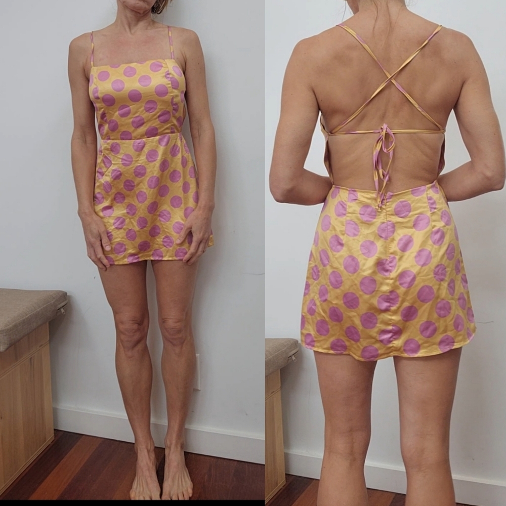 Nwt inamorata pink yellow GOING OUT dress s - Picture 3 of 5